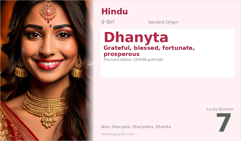 Dhanyta Name Meaning and Details