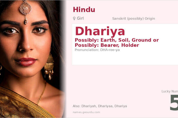 Dhariya Name Meaning — Origin, Gender & Details (2025)