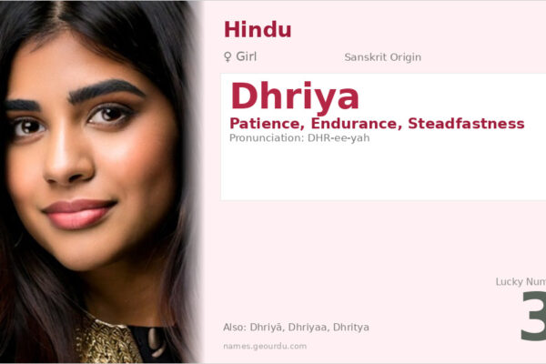 Dhriya Name Meaning — Sanskrit Origin, Girl Name & Details (2025)