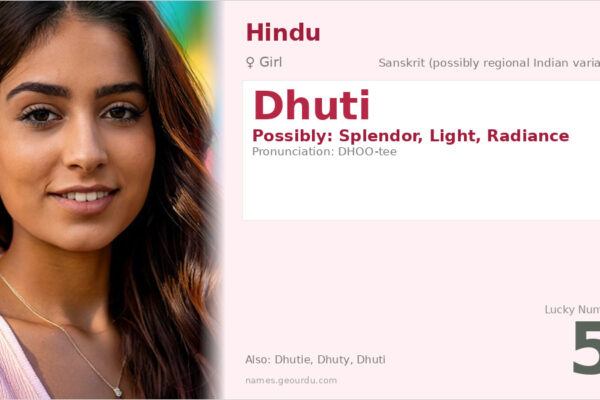Dhuti Name Meaning — Origin, Gender & Details (2025)