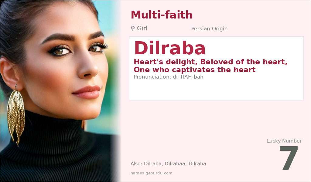 Dilraba Name Meaning and Details