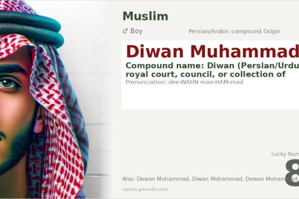 Diwan Muhammad Name Meaning — Persian/Arabic Origin & Details (2025)