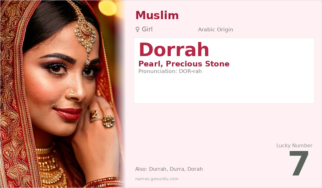 Dorrah Name Meaning and Details