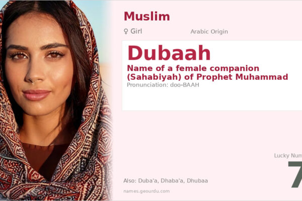Dubaah Name Meaning — Arabic Origin, Girl Name & Islamic History