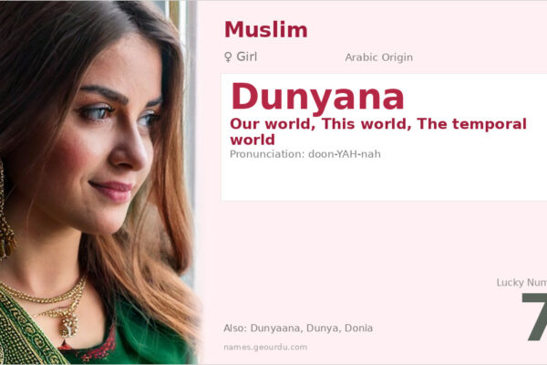 Dunyana Name Meaning — Arabic Origin, Girl Name & Islamic Significance (2025)