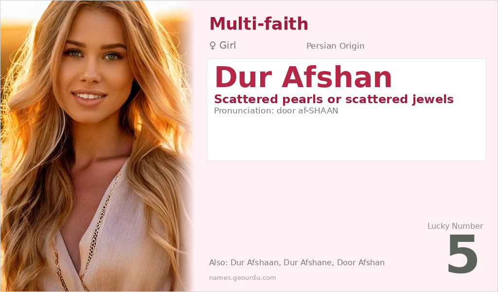 Dur Afshan Name Meaning and Details
