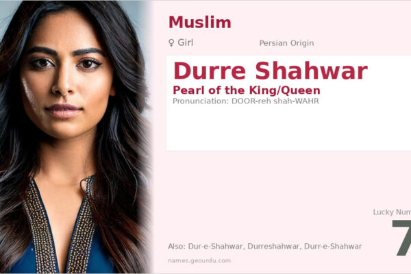 Durre Shahwar Meaning — Origin, Gender & Details (2025)