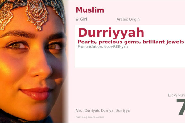 Durriyyah Name Meaning — Arabic Origin, Girl Name & Details (2025)