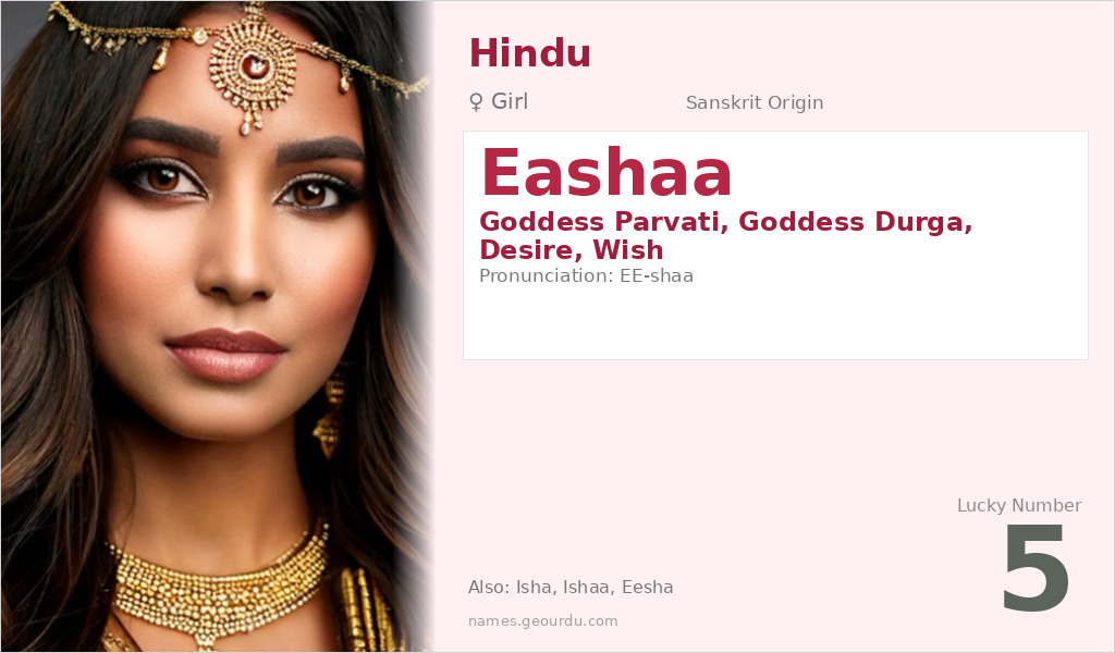 Eashaa Name Meaning and Details