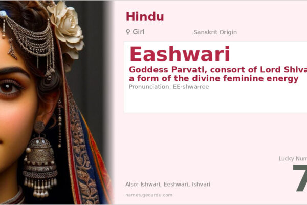 Eashwari Name Meaning — Sanskrit Origin, Hindu Goddess & Details (2025)
