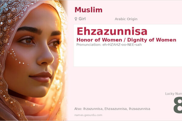 Ehzazunnisa Meaning — Arabic Origin, Girl Name & Details (2025)