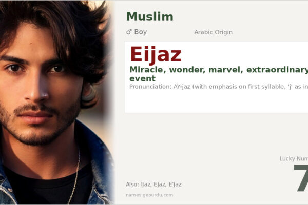 Eijaz Name Meaning — Arabic Origin, Boy Name & Details (2025)