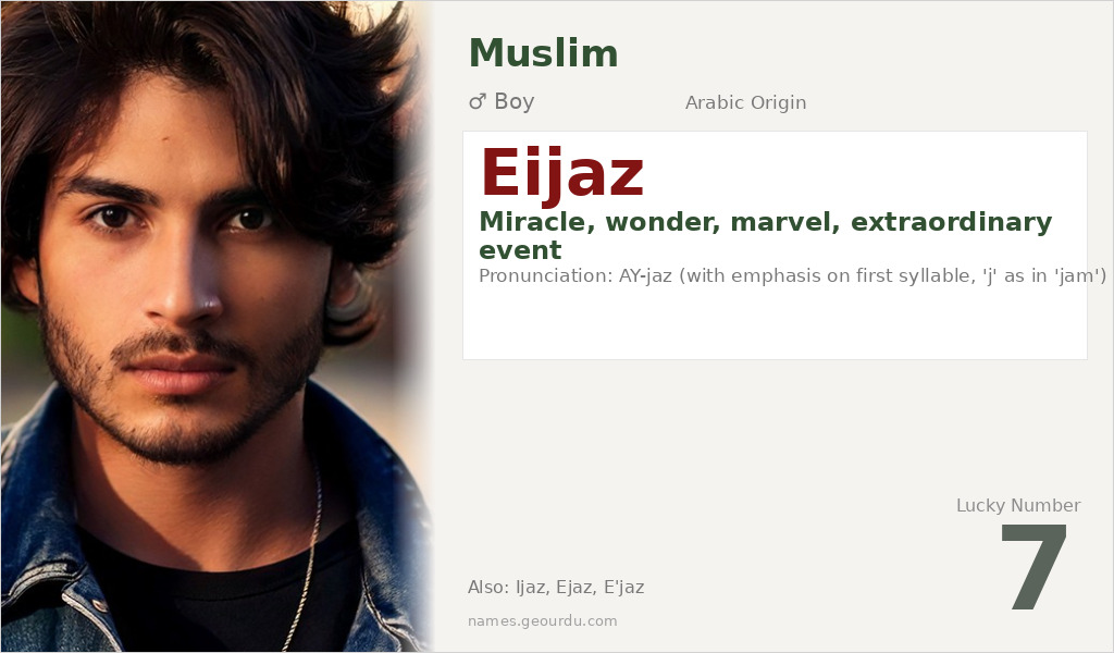 Eijaz Name Meaning and Details