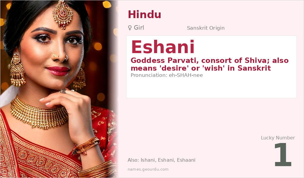 Eshani Name Meaning and Details