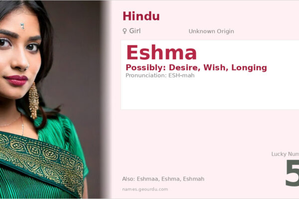 Eshma Name Meaning — Origin, Gender & Details (2025)