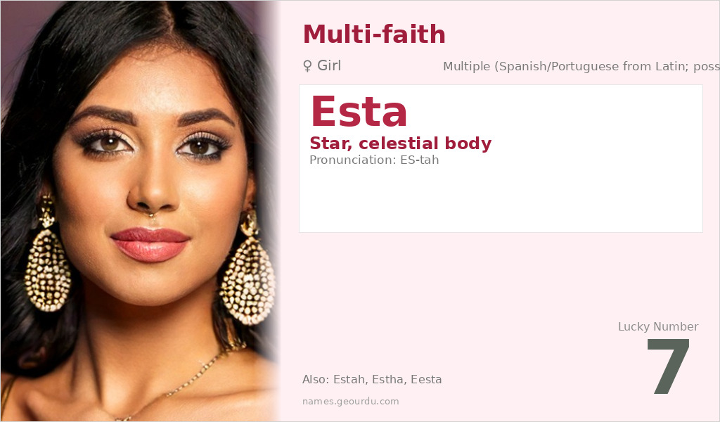 Esta Name Meaning and Details
