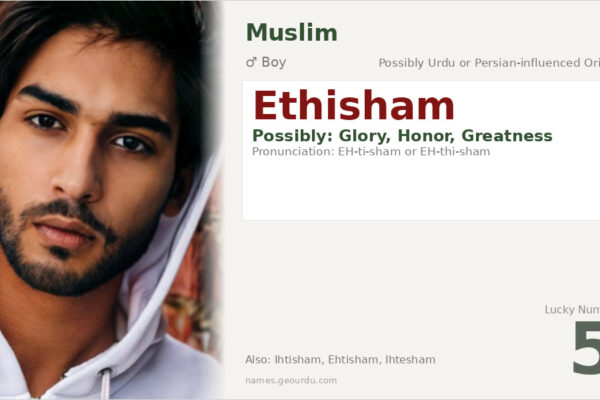 Ethisham Name Meaning — Origin, Gender & Details (2025)