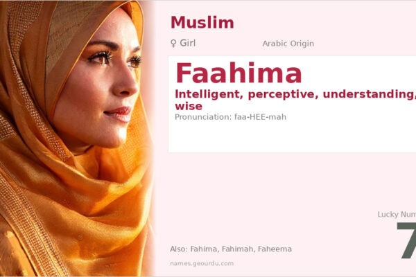 Faahima Name Meaning — Arabic Origin, Girl Name & Details (2025)