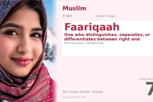 Faariqaah Name Meaning — Arabic Origin, Girl Name & Details (2025)