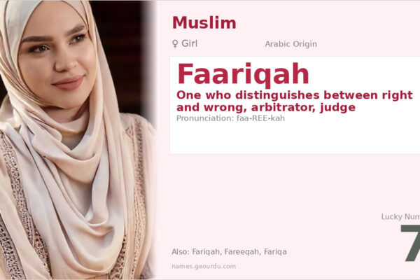 Faariqah Name Meaning — Arabic Origin, Girl Name & Details (2025)