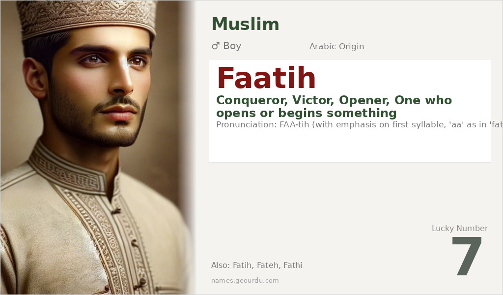 Faatih Name Meaning and Details