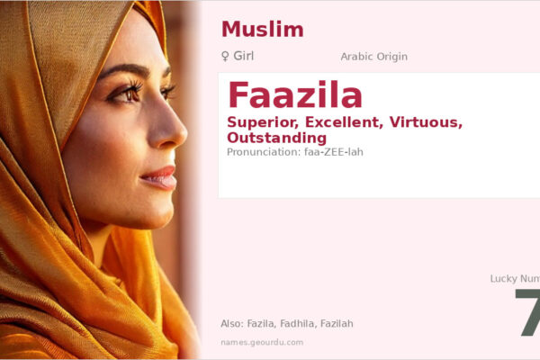 Faazila Name Meaning — Arabic Origin, Girl Name & Details (2025)