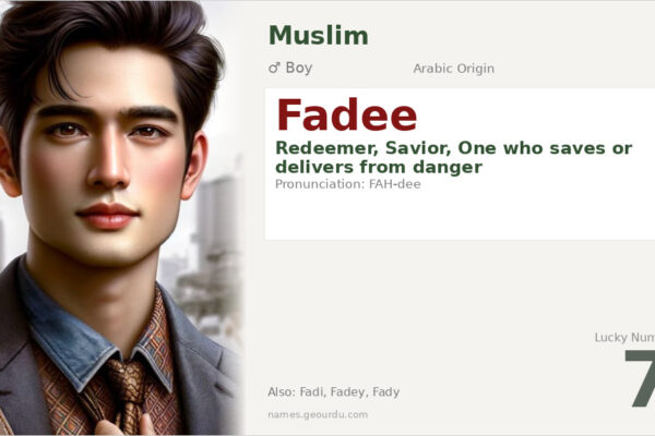 Fadee Name Meaning — Arabic Origin, Boy Name & Details (2025)