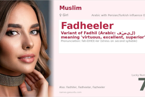 Fadheeler Name Meaning — Arabic Origin, Girl Name & Details (2025)