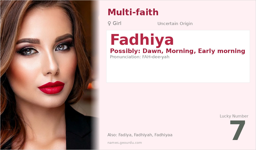 Fadhiya Name Meaning and Details