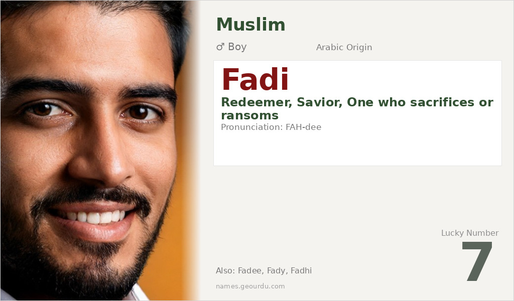 Fadi Name Meaning and Details