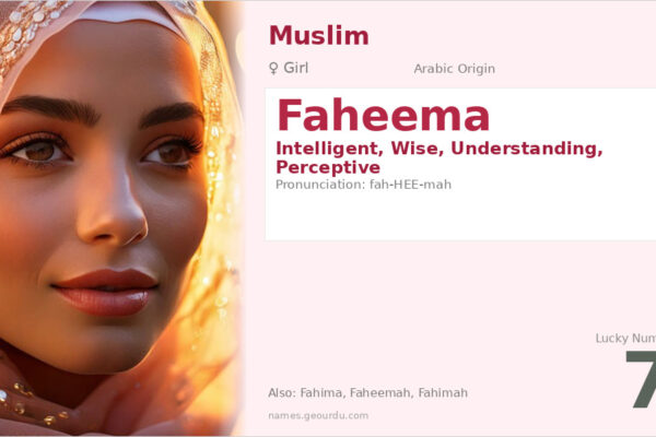 Faheema Name Meaning — Arabic Origin, Girl Name & Details (2025)
