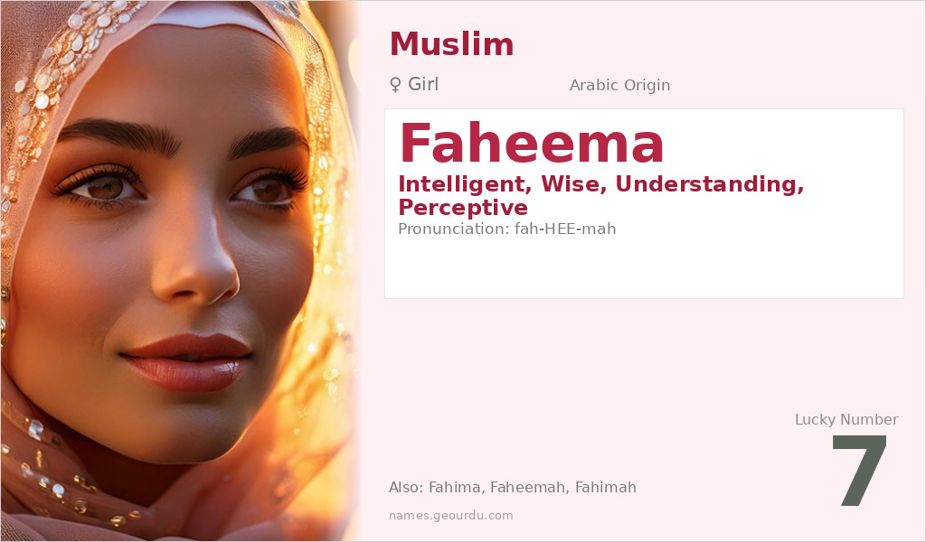 Faheema Name Meaning and Details