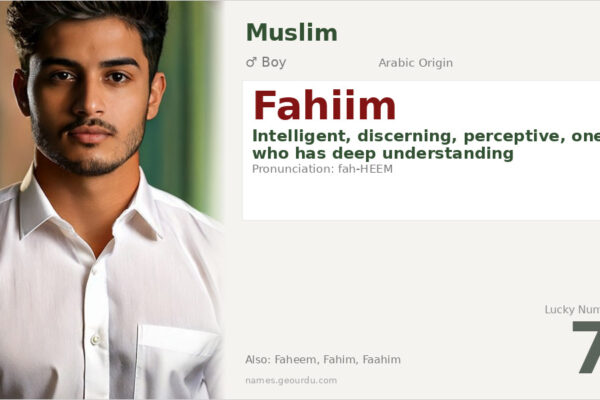 Fahiim Name Meaning — Arabic Origin, Boy Name & Details (2025)
