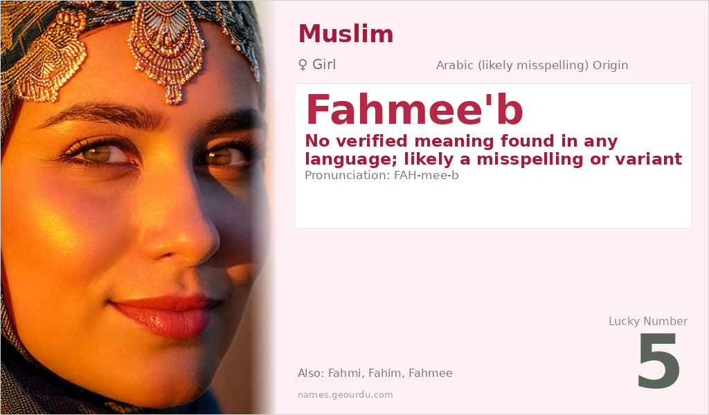 Fahmee'b Name Meaning and Details