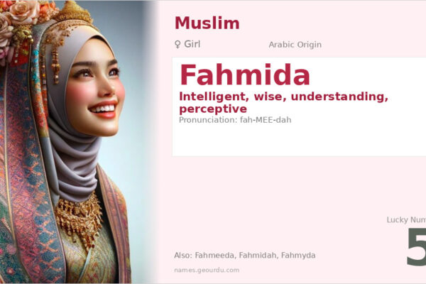 Fahmida Name Meaning — Arabic Origin, Girl Name & Details (2025)