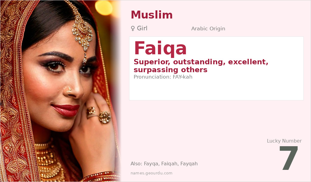Faiqa Name Meaning and Details