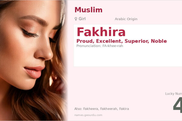 Fakhira Name Meaning — Arabic Origin, Girl Name & Details (2025)