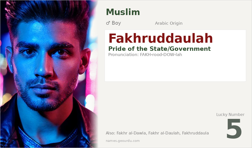 Fakhruddaulah Name Meaning and Details