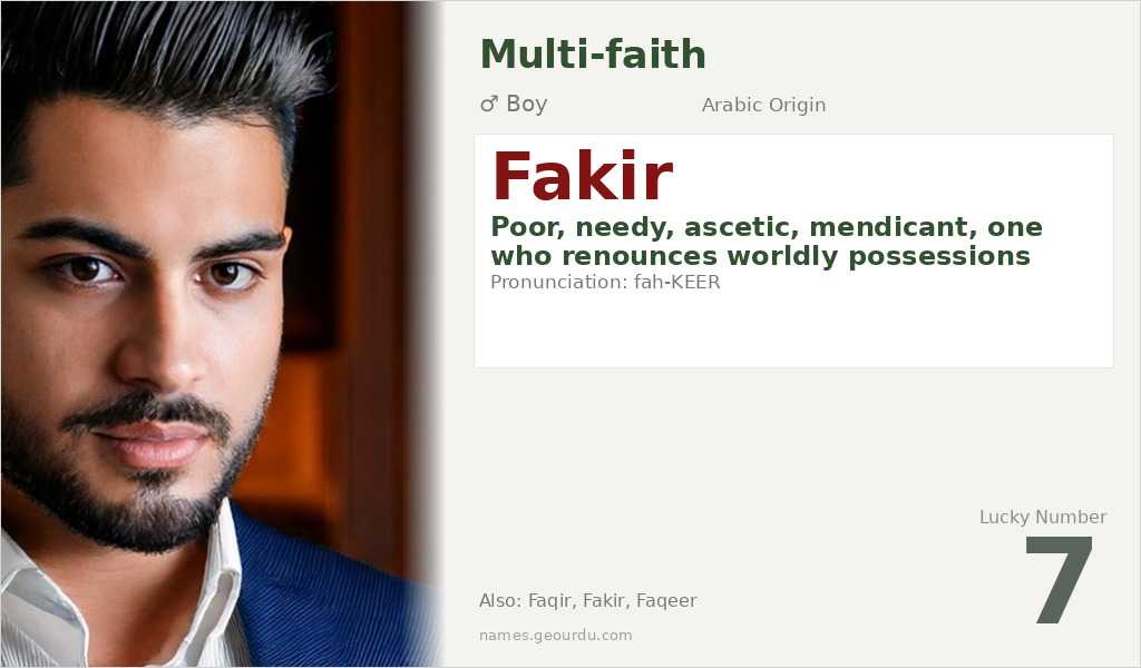 Fakir Name Meaning and Details