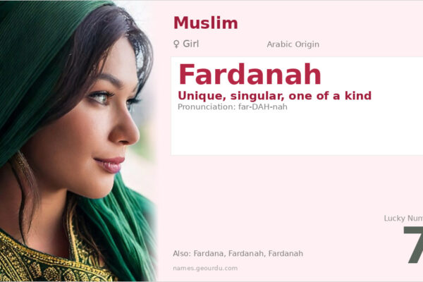 Fardanah Meaning — Arabic Origin, Girl Name & Details (2025)