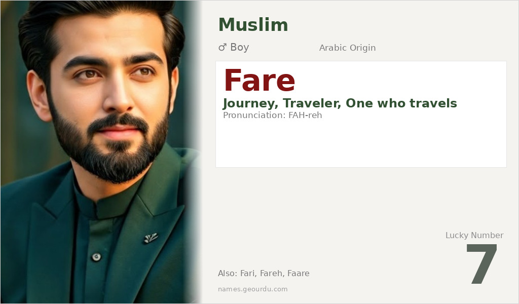 Fare Name Meaning and Details