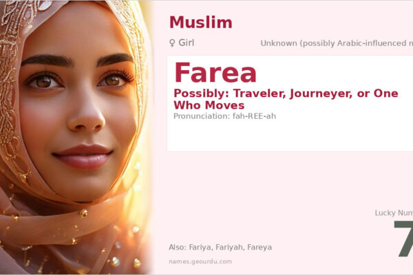 Farea Name Meaning — Origin, Gender & Details (2025)