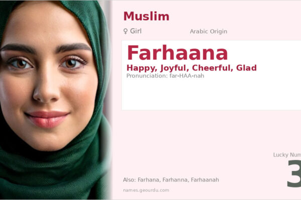 Farhaana Name Meaning — Arabic Origin, Girl Name & Details (2025)