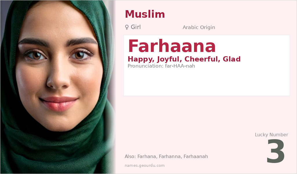 Farhaana Name Meaning and Details
