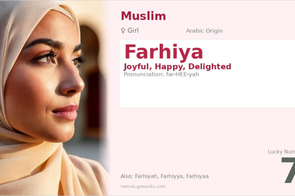 Farhiya Name Meaning — Arabic Origin, Girl Name & Details (2025)