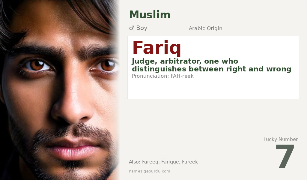 Fariq Name Meaning and Details