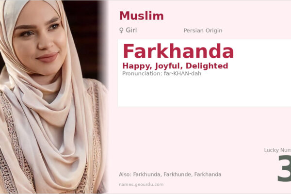 Farkhanda Name Meaning — Origin, Gender & Details (2025)