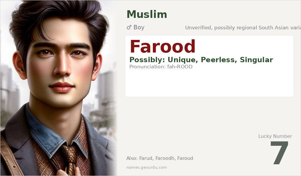 Farood Name Meaning and Details