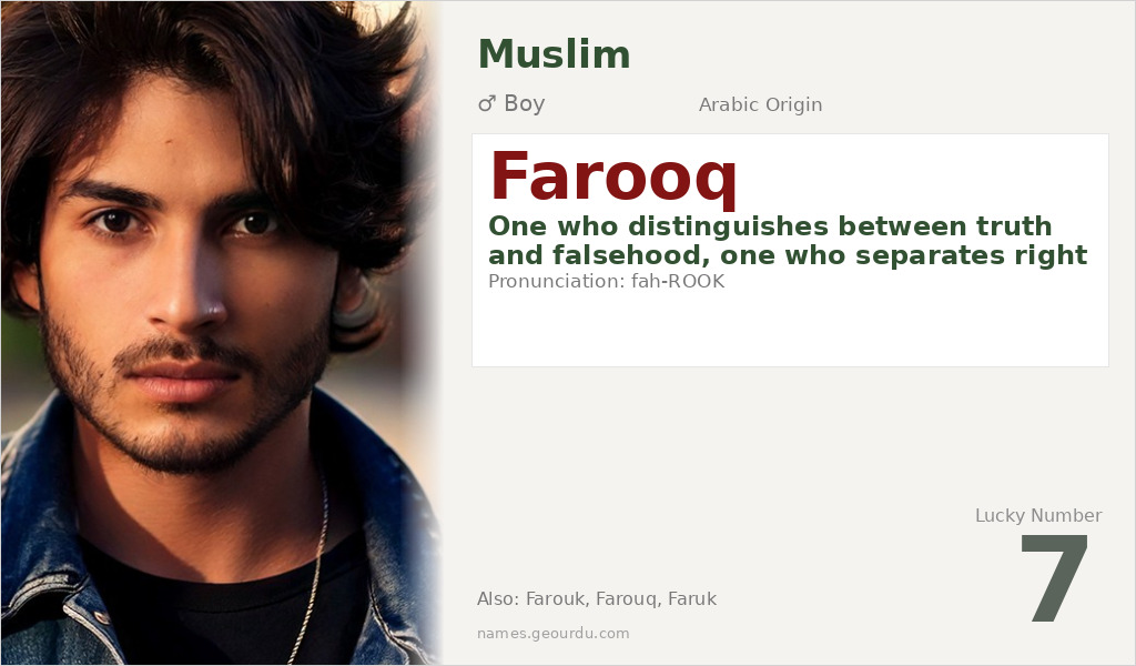 Farooq Name Meaning and Details