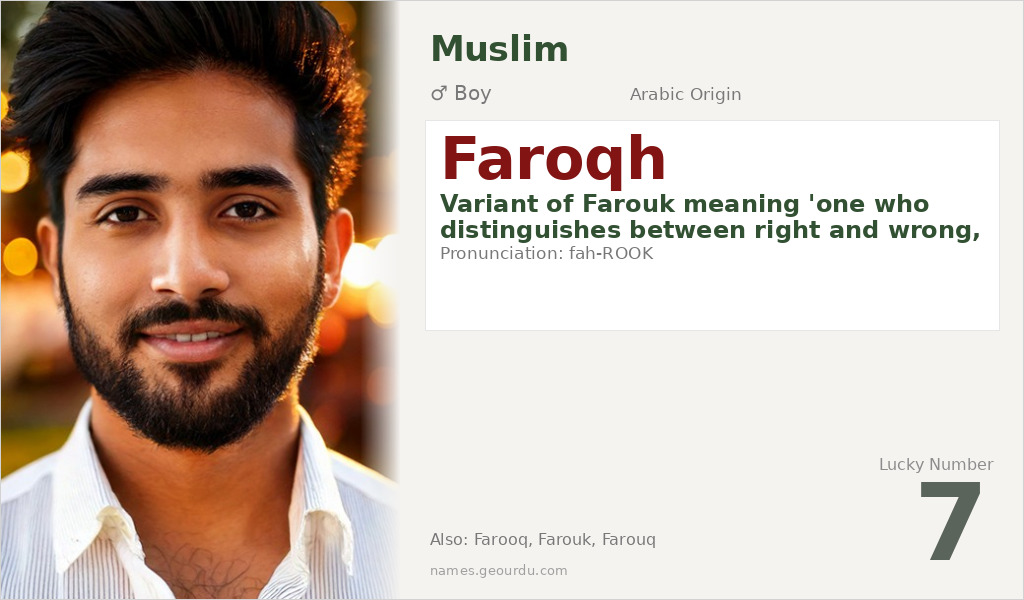 Faroqh Name Meaning and Details